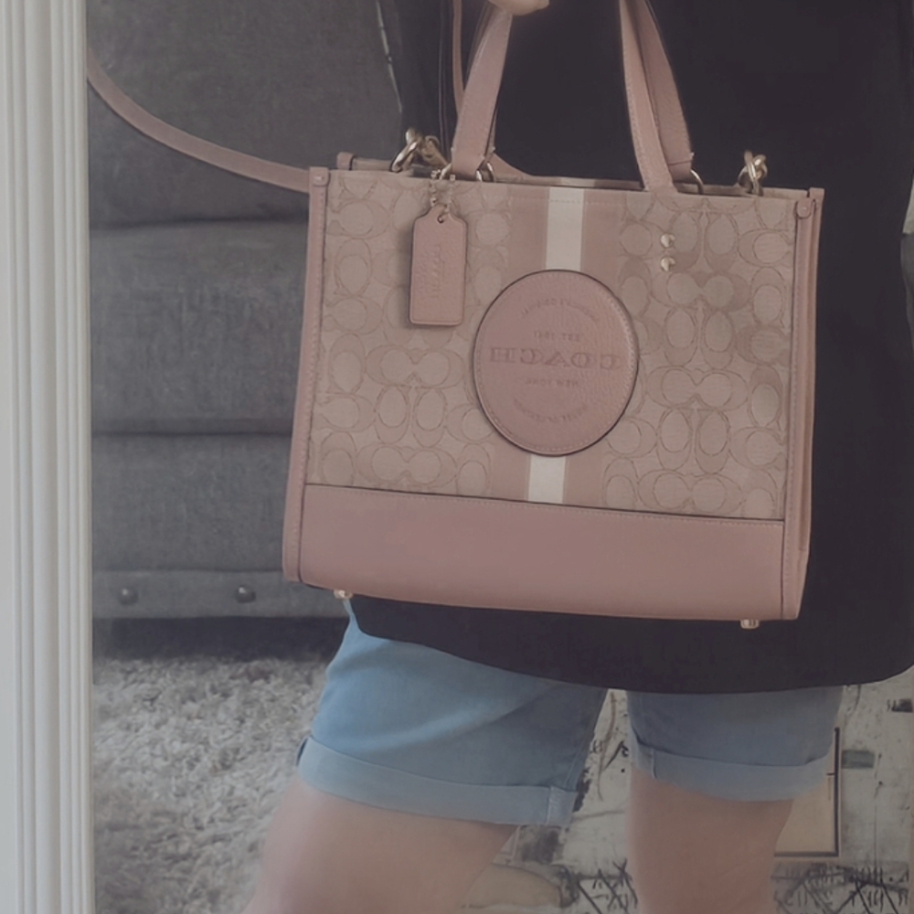 Coach Pink Dempsey Crossbody Tote Like New - Picture 9 of 10
